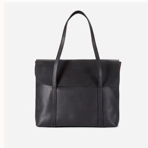 Elegant Black Leather Tote Bag